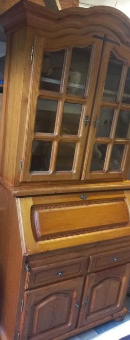 sosnowy drewniany komplet kredens komoda i nadstawka