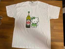 custom t-shirt koszulka y2k hello kitty piwo perła