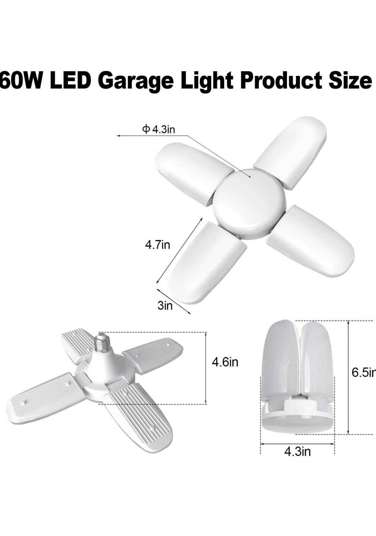 Nowoczesne oświetlenie LED do garażu i warsztatu E27, 60W, 6500K