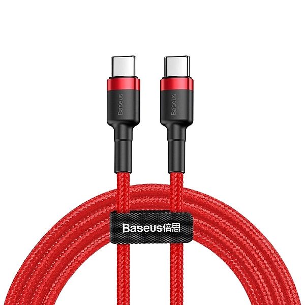 Kabel Baseus CATKLF-H09 USB-C - USB-C PD QC 60W 3A 480Mb/s 2m - czerwo