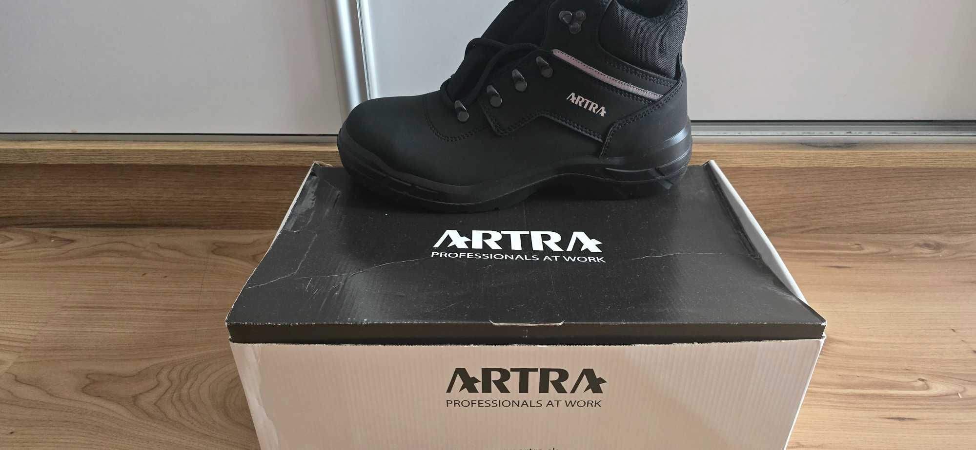 BUTY NOWE robocze nosek metalowy czarne odblaski 43 rozm polecam