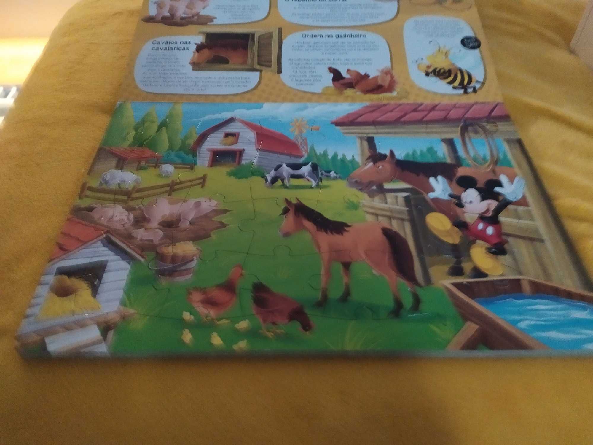 Livro e Puzzles - O Mundo Maravilhoso da Quinta - Disney (novo)