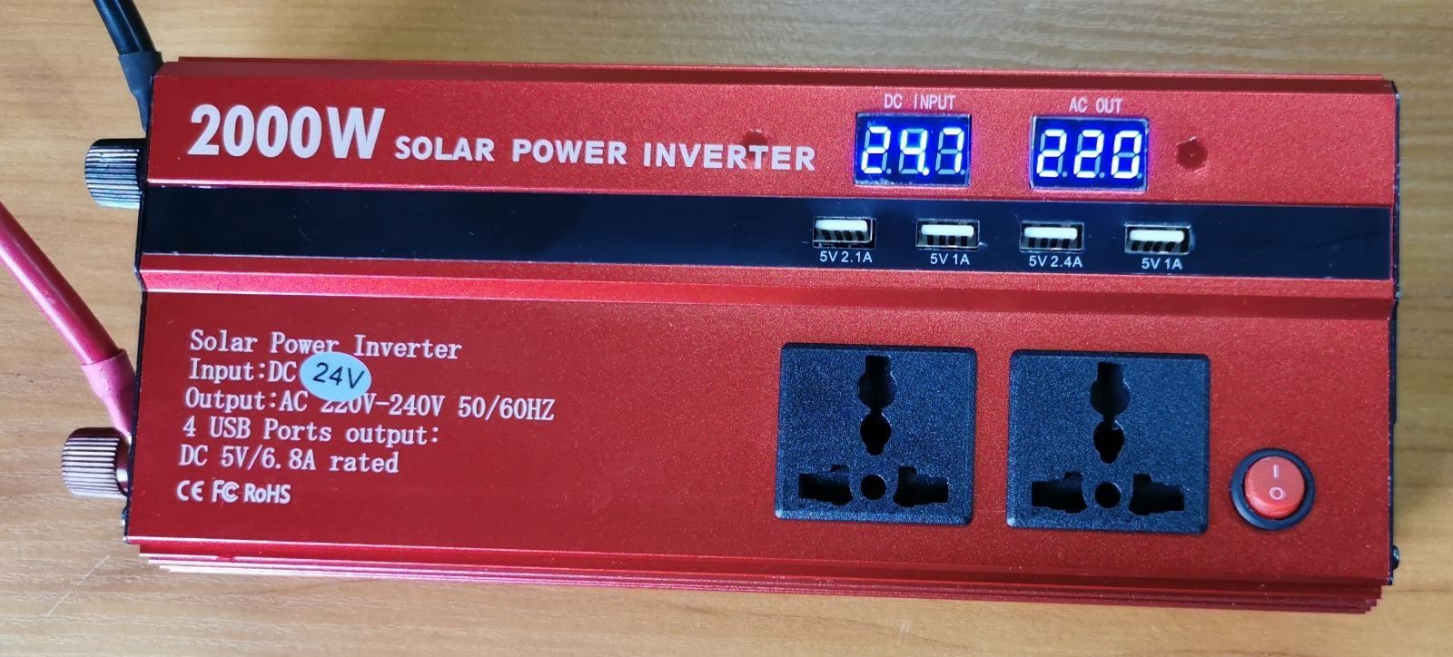 Инвертор (преобразователь) 2000W  AC/DC 24 V