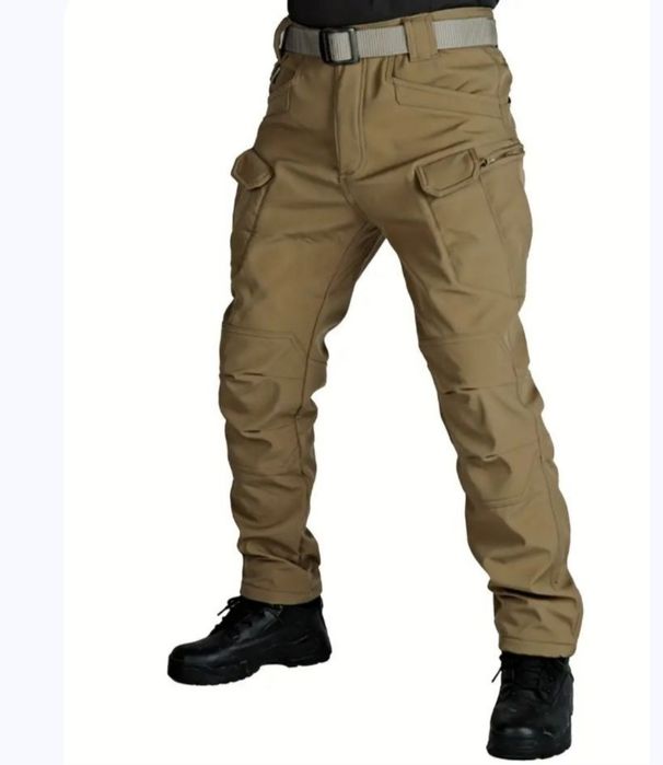 Spodnie bojówki męskie kolor khaki