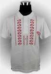 Polo branco com o bordado a Ponto Cruz estampado