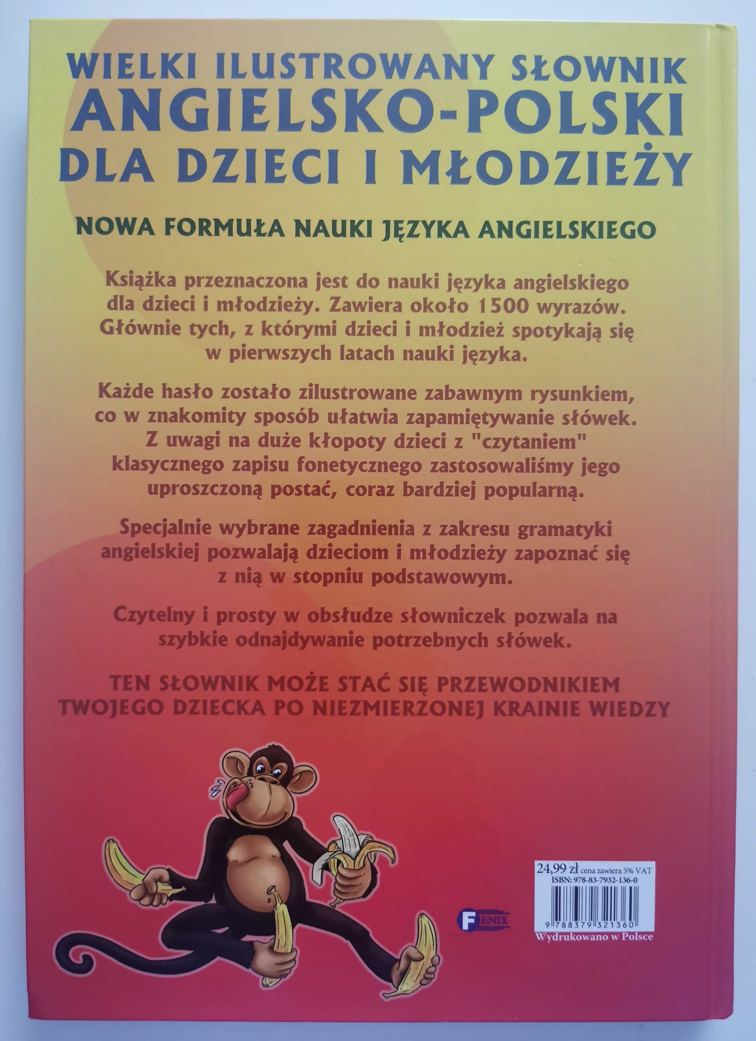 Wielki ilustrowany słownik angielsko-polski dla dzieci twarda okładka