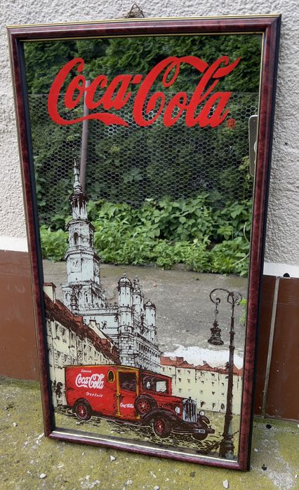 Unikatowe lustro Coca Cola z ratuszem Poznanskim