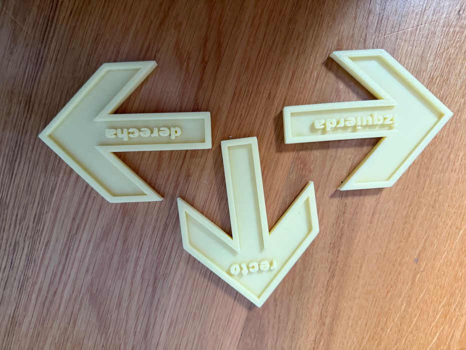 3strzałki do nauki kierunków po hiszpańsku – izquierda, derecha, recto