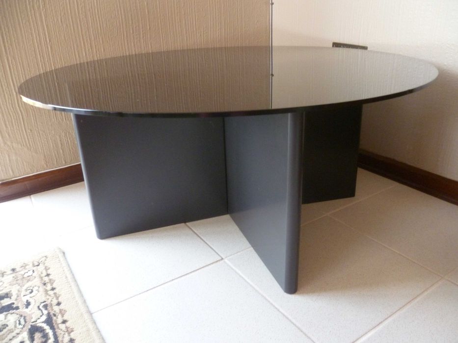 URGENTE Mesa de centro sala de estar tampa vidro Ø 95cm altura 40cm