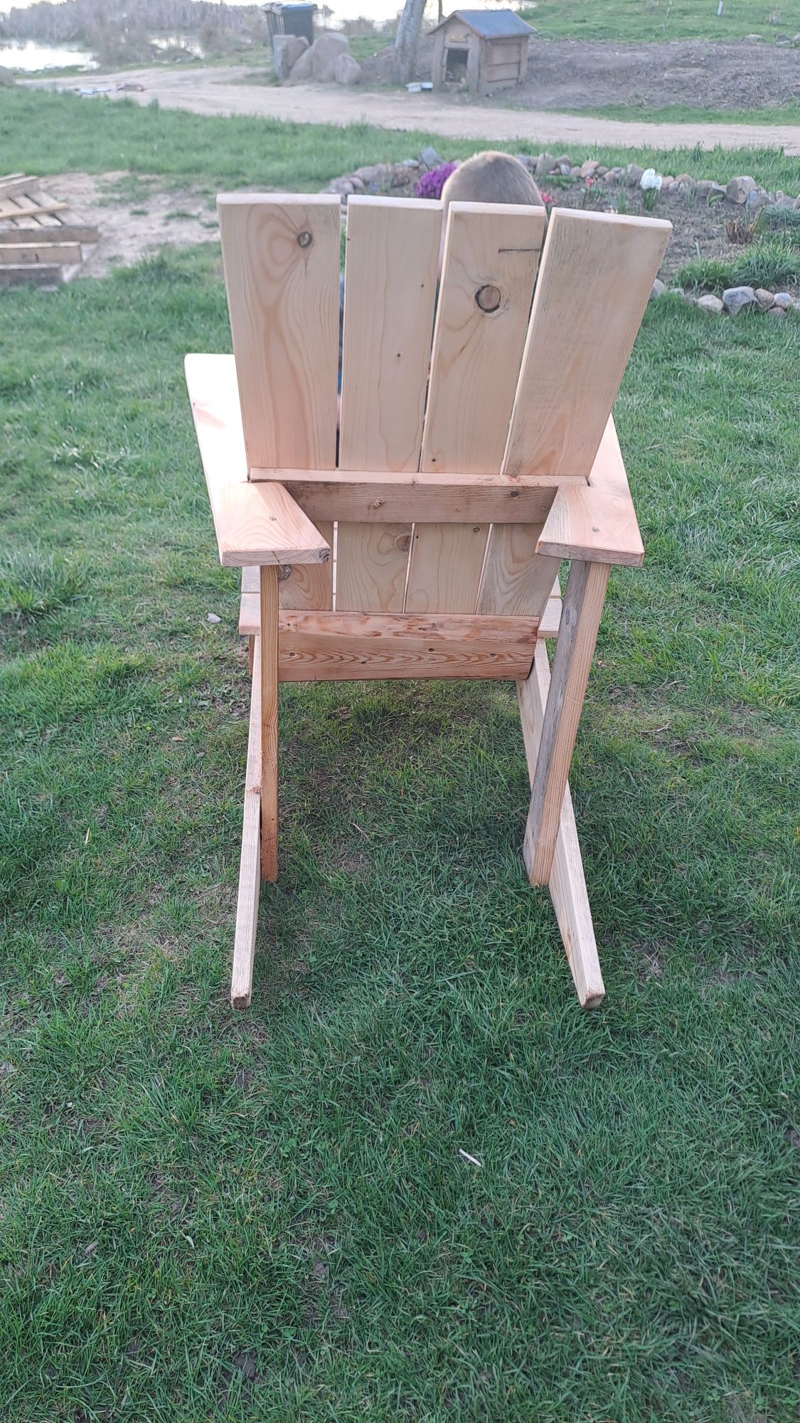 Fotel lezak ogrodowy drewno