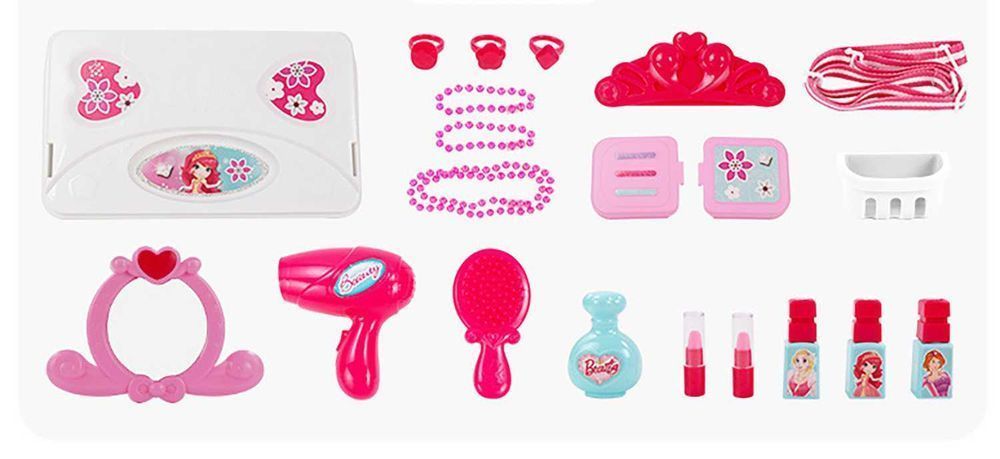 Toaletka dla dziewczynki lustro + akcesoria plecak kosmetyki