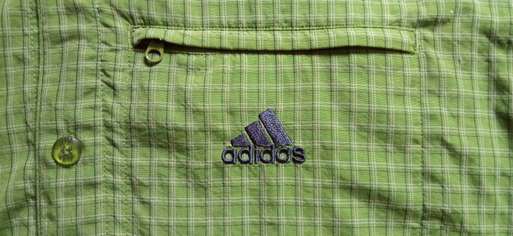 ADIDAS koszula męska XL. Zielona kratka. Climalite