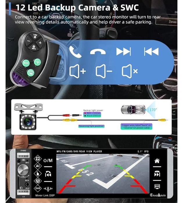 Автомагнітола 1din CarPlay _ AndroidAuto