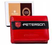 Peterson portfel skóra naturalna czerwony PTN RD-200-GCL RED ttst16
