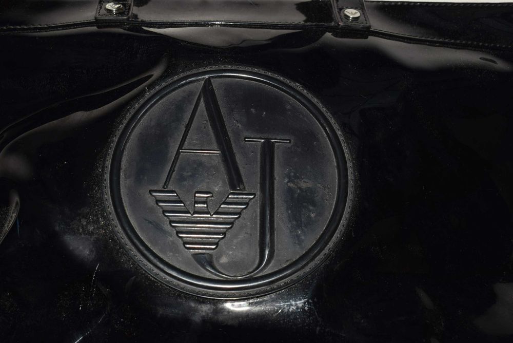 Armani Jeans lakierowana torebka duża shopper na ramię