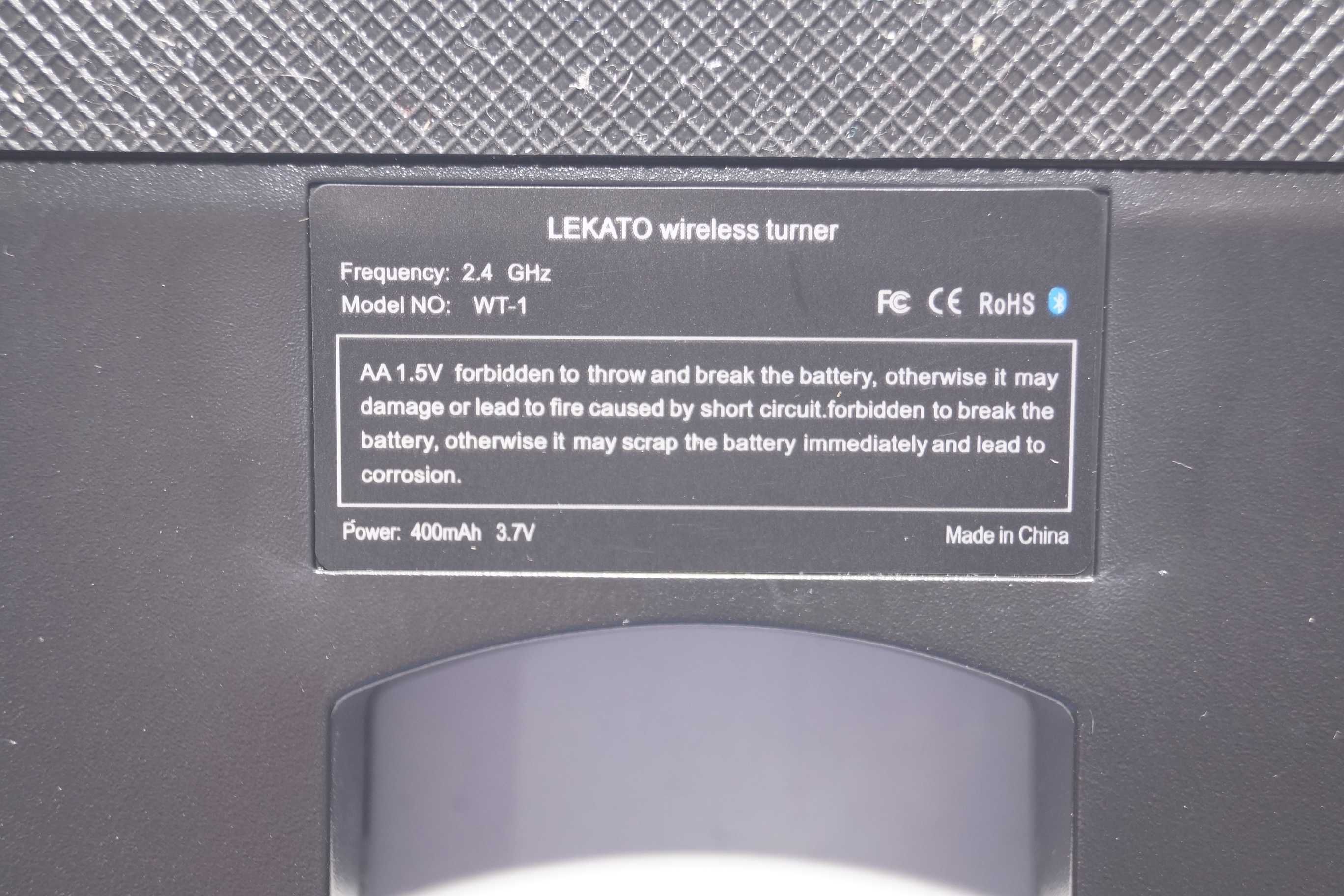 LEKATO WT-1 pedał do obracania stron do tabletu smartfona prompter BT