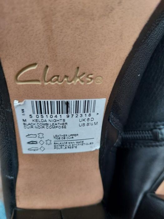 Ботильйоны ботинки с замком на устойчивом каблуке clarks кожа