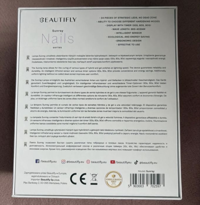 Lampa UV do manicure/pedicure Beautifly