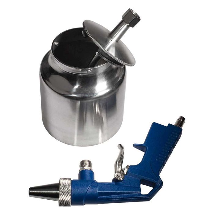 Pistolet do piaskowania, metalowy zbiornik 1L + dysza