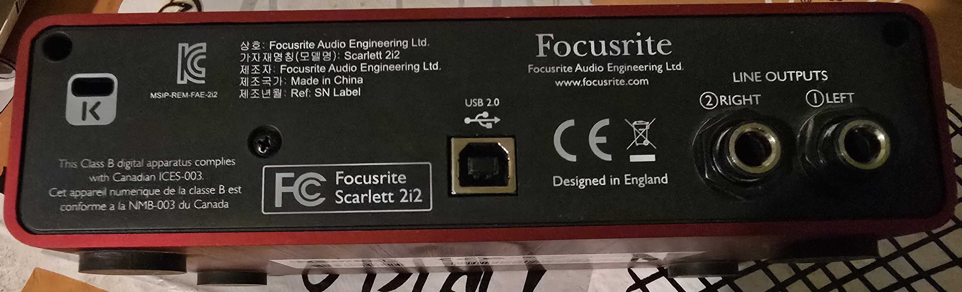 interface Focusrite Scarlet 1 generation IGŁA