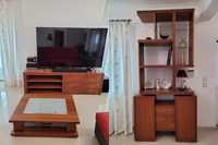 Conjunto de sala (móvel TV, estante, mesa apoio, e móvel de entrada)