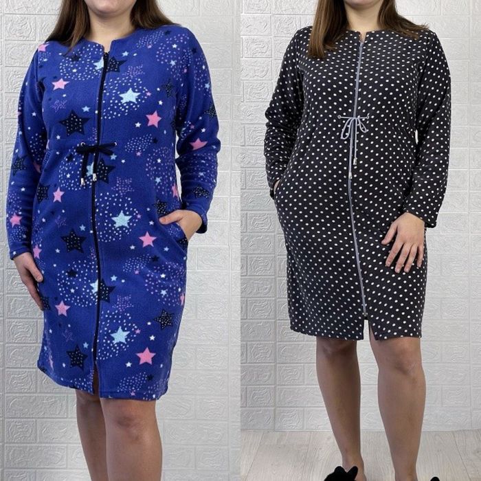 Якісний бавовняний халат на блискавці 44-64