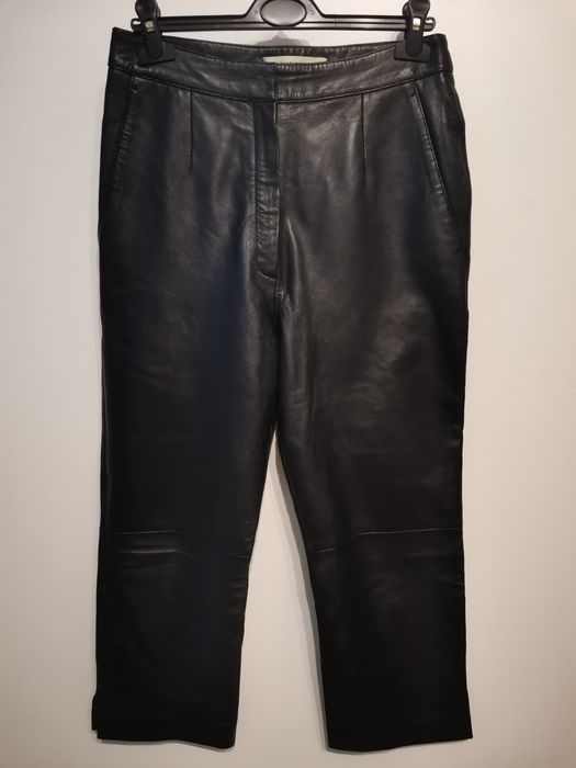 Inspirations skórzane spodnie damskie rozm 40,czarne, wysoki stan