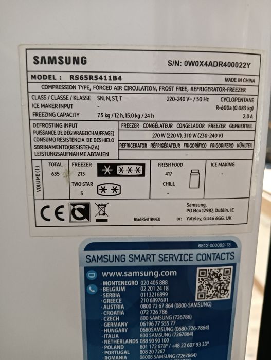 Lodówka Samsung 2x Drzwi