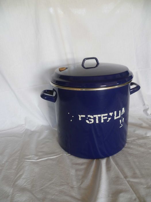 Panela esmalte azul 36cm Ø  31cm alto WESTFALIA R. F. Alemanha anos 70