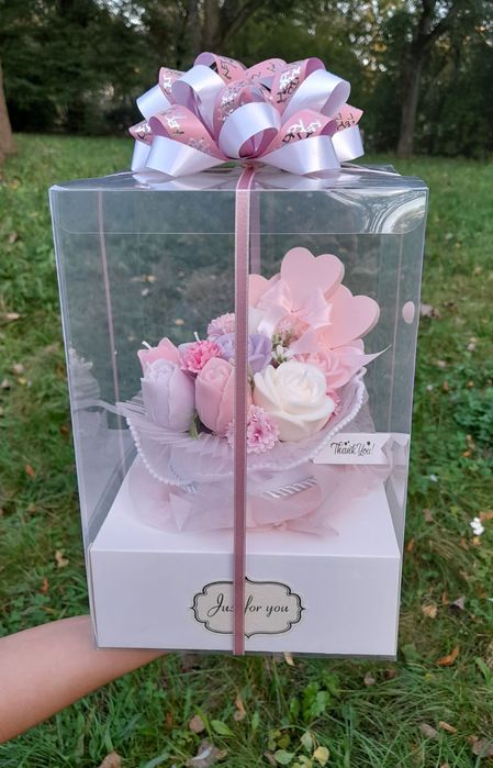Flower box ze świec sojowych/box prezentowy