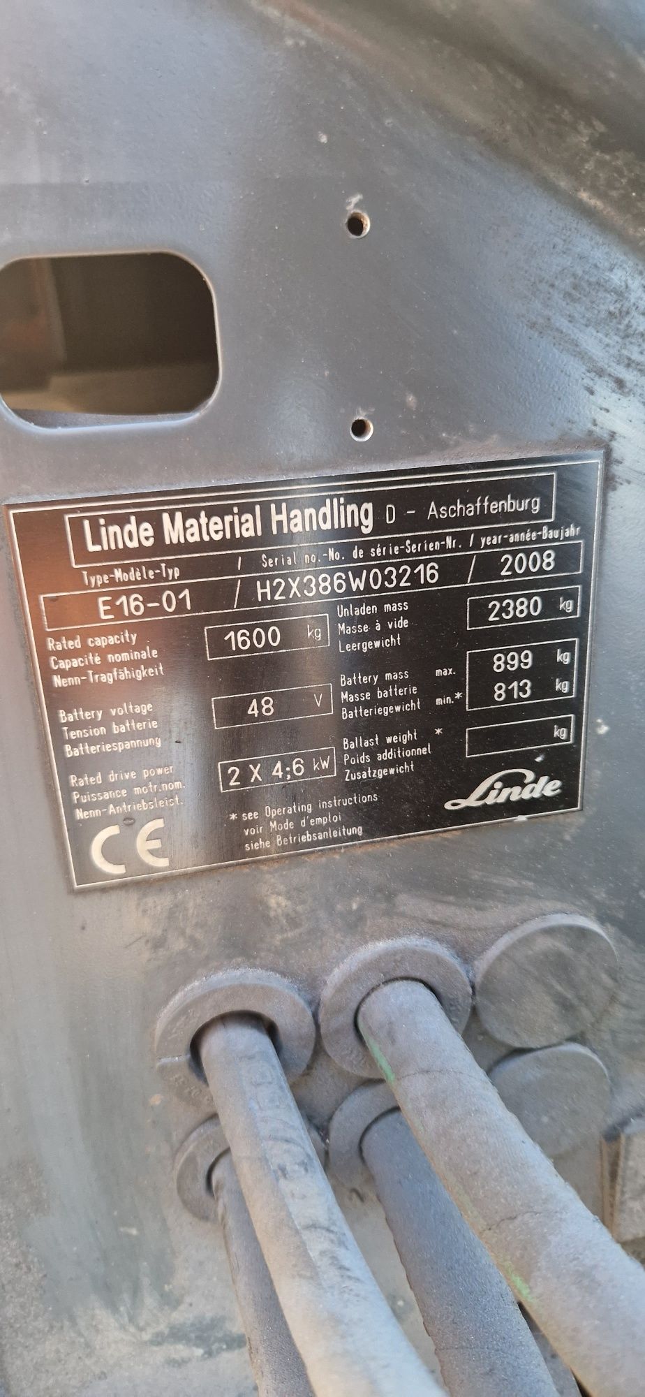 Widlak Linde E16 2008 rok. Przesuw wideł