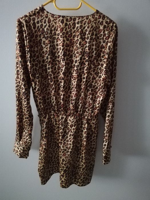 Elegancka i bardzo efektowna sukienka mini ZARA, wzór panterka, M