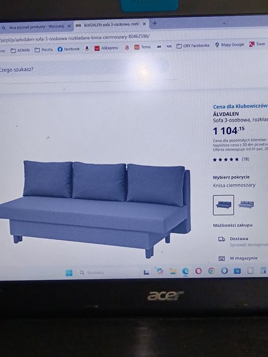 Sofa rozkładana 3-osobowa