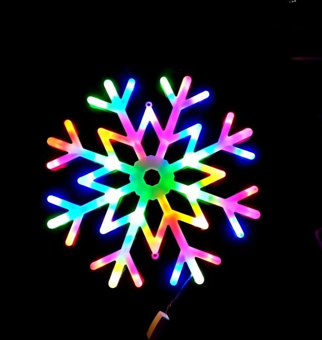 Śnieżynka Płatek Śniegu Kolorowa Multikolor Led 39 Cm