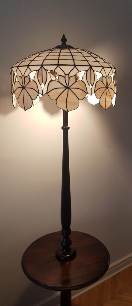 Lampa witrażowa podłogowa styl Tiffany antyk