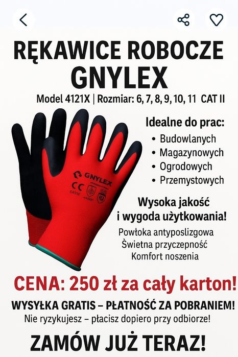 Rękawice rękawiczki robocze rozmiar 6,7,8,9,10,11 FV ochronne wampirki