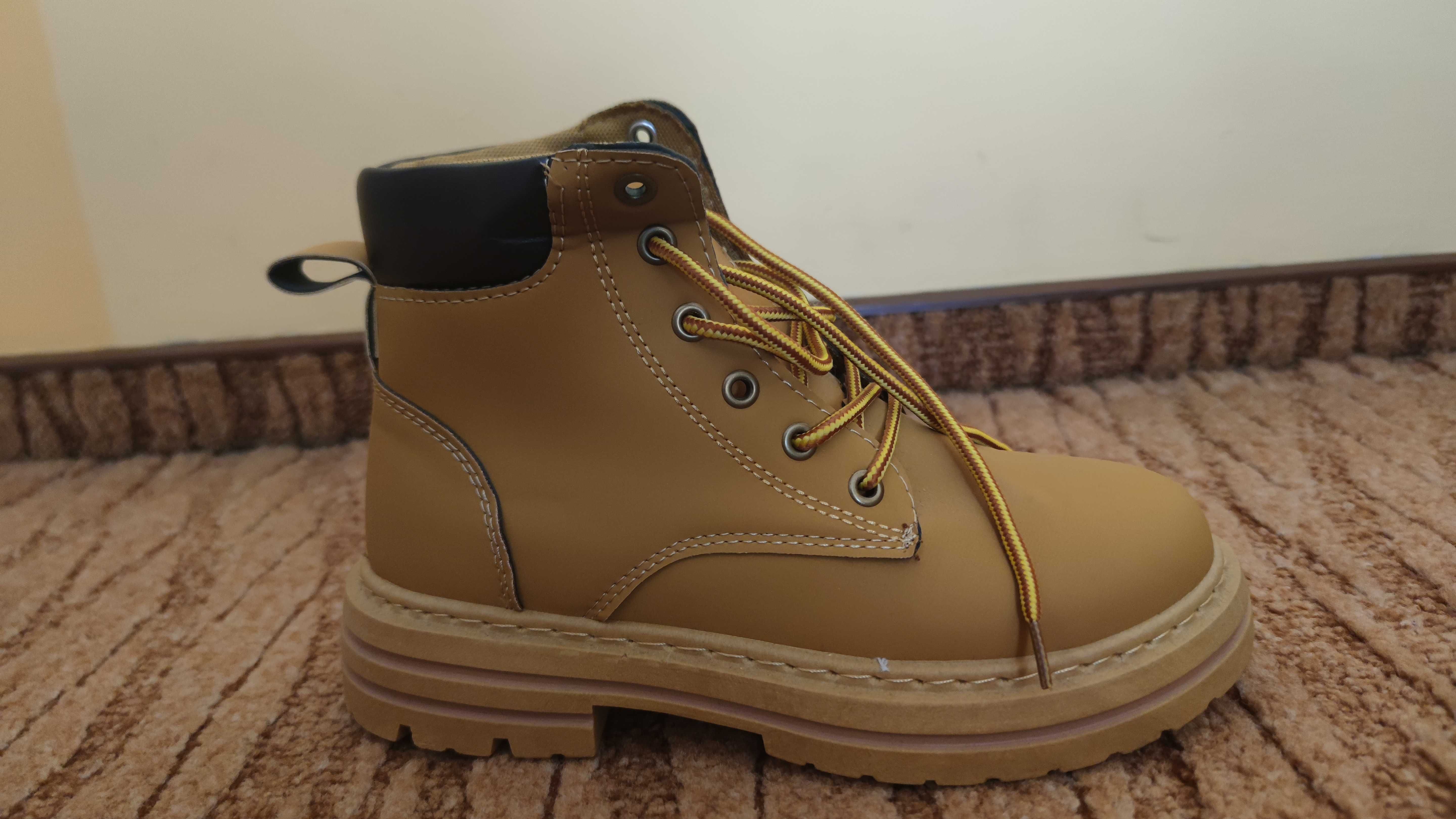 Buty zimowe męskie, brązowe/miodowe r. 39 NOWE