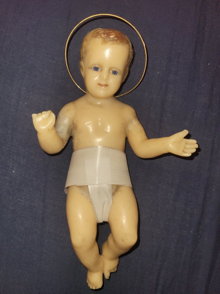 Rezerwacja! Stara figurka woskowa Jezusek do szopki