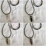Colar pendente pedra cristal bala * várias pedras
