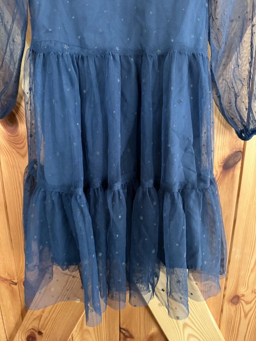 Sukienka cool Club 116 granatowa w gwiazdki sesja świąteczna