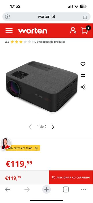 Projetor PRIXTON Lumière (5000 lúmens - HD - LED)