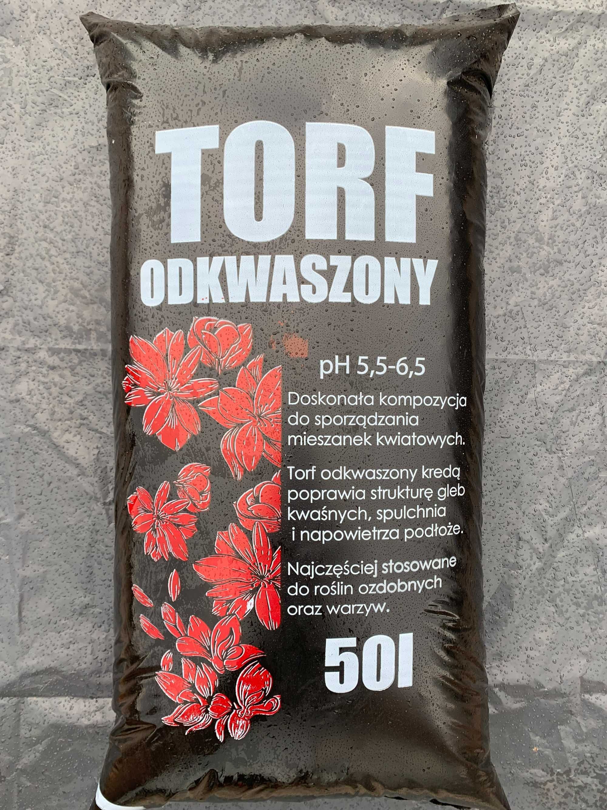 Torf kwaśny/odkwaszony/substrat 50litrów Lublin