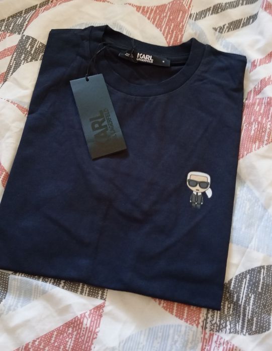 Granatowy t-shirt koszulka męska granat M Karl