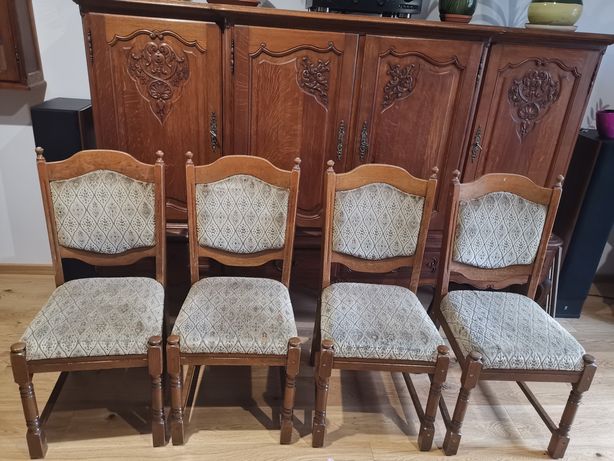 4 dębowe krzesła