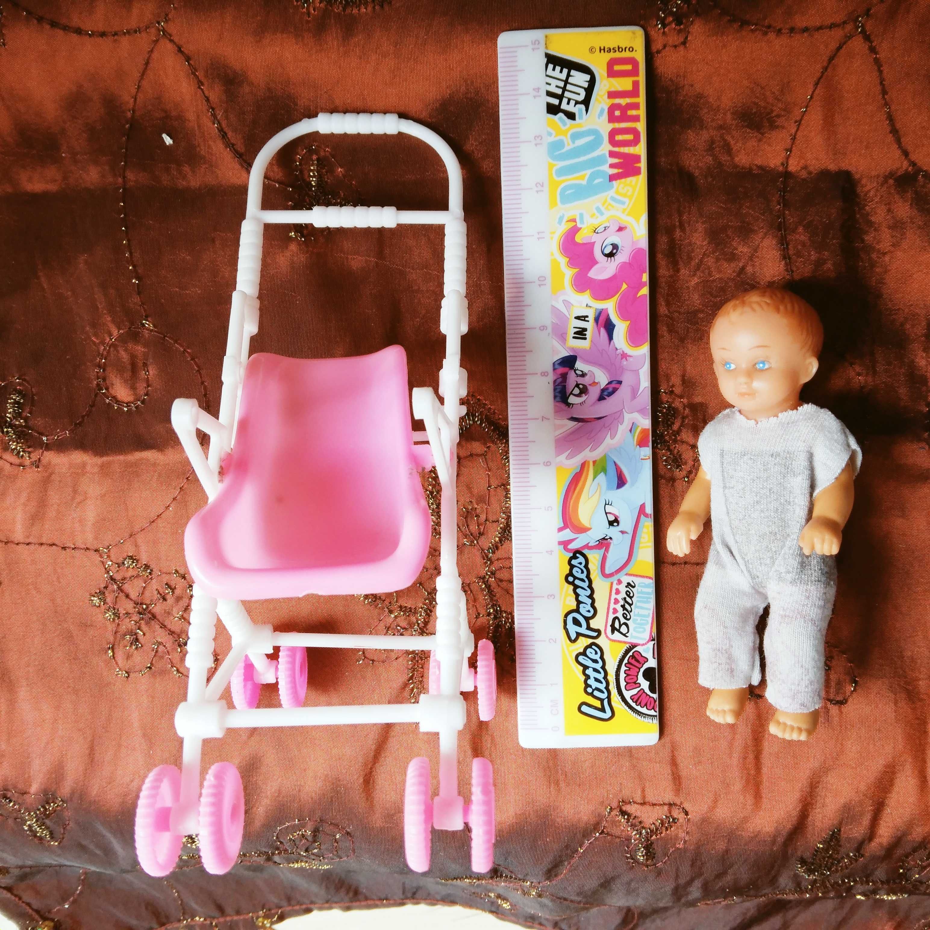 Wózek z mini lalką dla Barbie