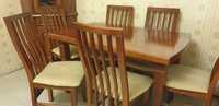 *** Stół drewniany rozkładany + 6 krzeseł ***