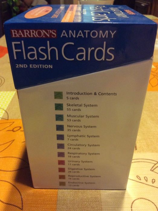 Barron's Anatomy Flash Cards - kompletny zestaw, nowy, nieużywany.