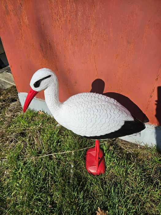 Wysoka figurka bocian bociek wiosna lato na ogród działkę prezent
