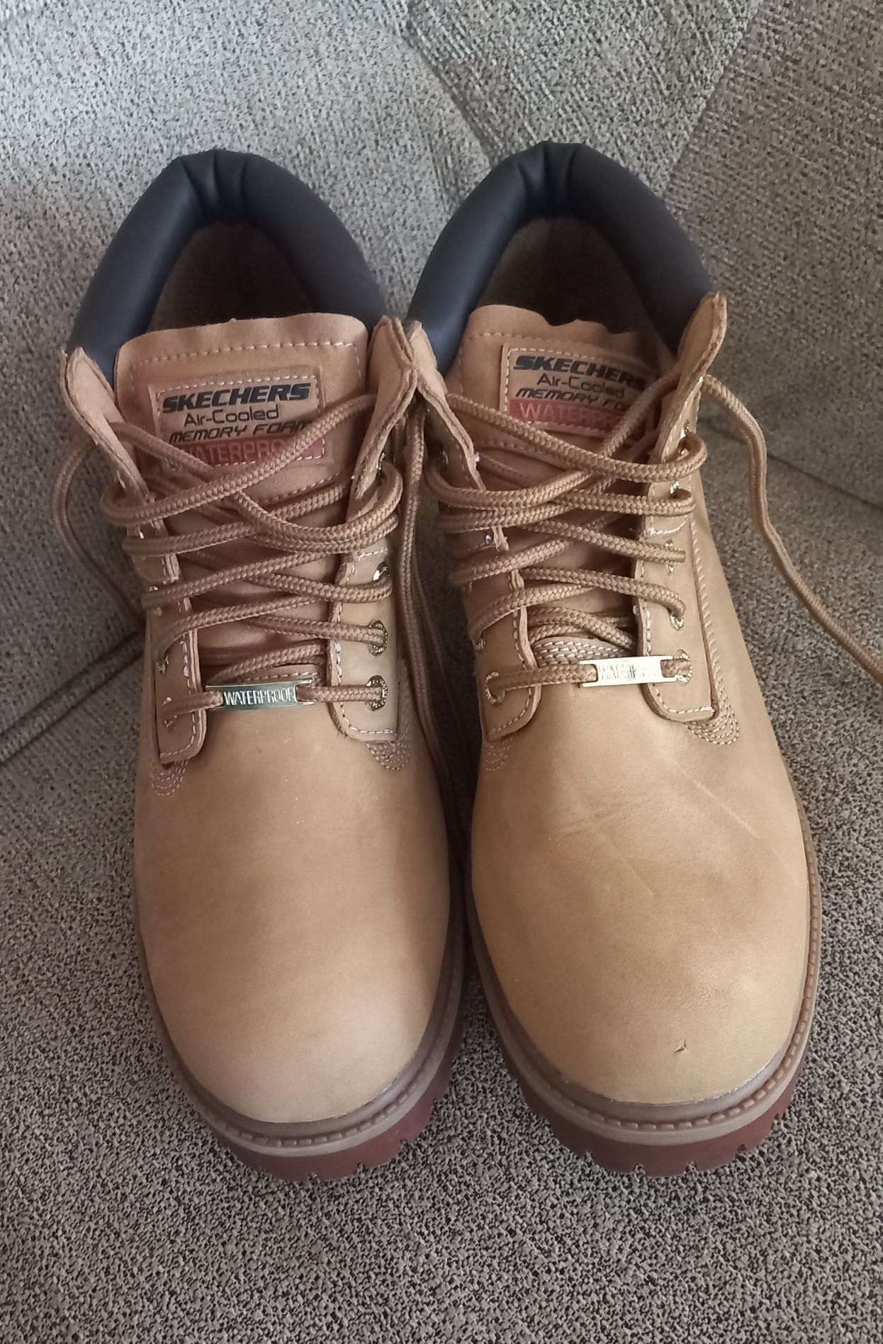 Trapery buty męskie skóra camel Skechers Eu 46 uk 11