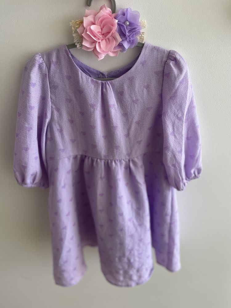 Vestido lilas 2-3 anos e acessorio para cabelo